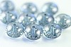1 STRAND (25pc) 9x6mm FACETED GEMSTONE STYLE DONUT LUSTER TRANSPARENT BLUE CZECH GLASS CZ088-10